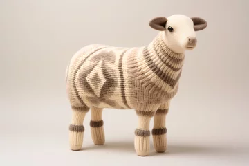 Fototapeten a knitted sheep toy © Gheorghe