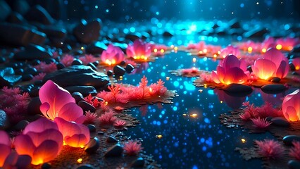 Fototapeta premium fantasy glowing flower background 