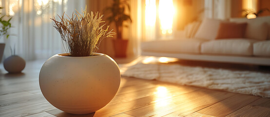 living room interior plants pot.Ai