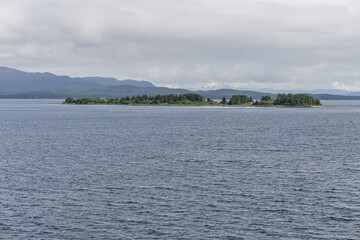 Trees on a small island in price William Sound, Alaska, USA