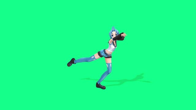 green screen cartoon anime animation cute girl dancing