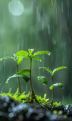 plant in the rain, Generative AI 