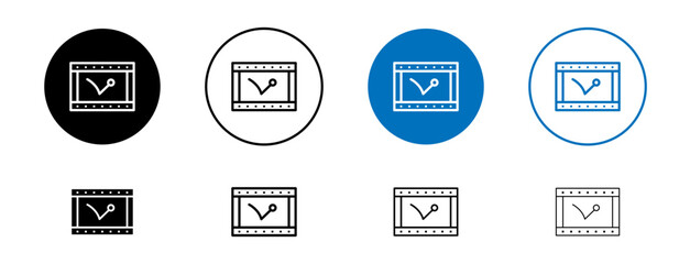 Animation Line Icon Set. Motion Craft symbol in black and blue color.