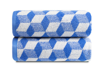 multi-colored Terry cotton bath towels, isolate on a white background