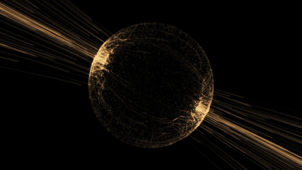 Gold electric orb background