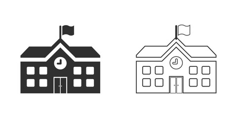 School black and white sign icon vector illustration