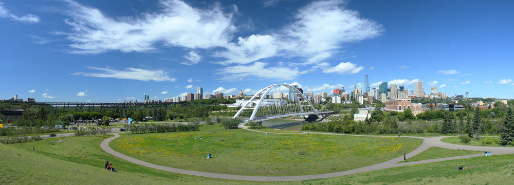 Panoramic summer cityscape of Edmonton, Alberta, Canada.	