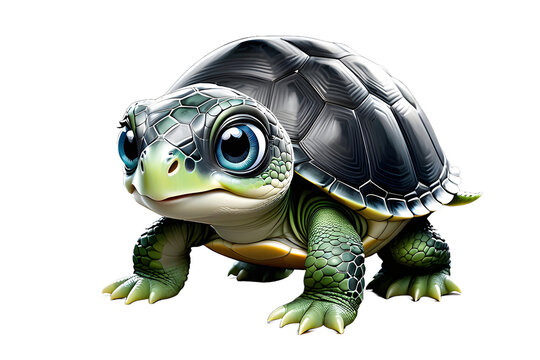 turtle cartoon isolated on transparent background