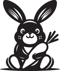 Cute Bunny Silhouettes EPS Bunny Vector Kawaii Bunny Clipart	
