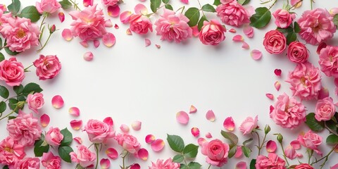 Fototapeta na wymiar Decorative web banner. Final shot of the blooming pink. Generative Ai