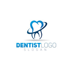 Obraz premium Dental Clinic logo vector teeth signs, abstract design concept tooth care Dental Medicine logo design template, Logotype concept icon vector illustration 