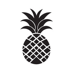 Pineapple natural food icon. Freshness sweet art vector design.