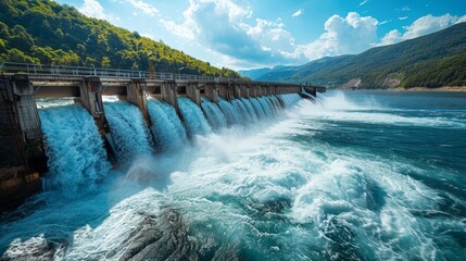 Impressive hydroelectric power plant with innovative technology, embodying the essence of sustainable energy