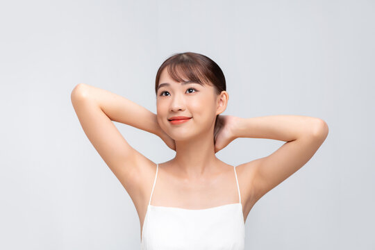 Woman's armpit isolated on white background