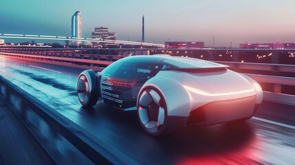 Futuristic electric car - obrazy, fototapety, plakaty