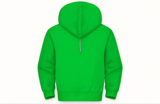 Green hooded sweatshirt, cut out isolated on white background