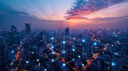 IoT and 5G are paving the way for the Internet of Everything, connecting devices, people, and data seamlessly - obrazy, fototapety, plakaty