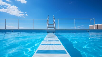 青い空とプール、さわやかな夏の風景