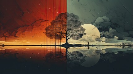 sunrise over the lake