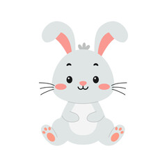 Cute easter bunny. Vector illustration.