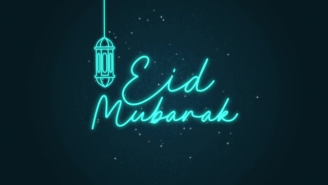 eid mubarak greeting design islamic shinyanimated text  for social media post