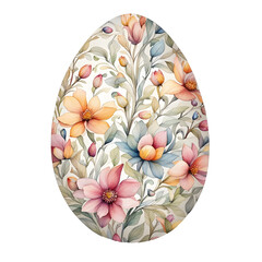 Watercolor decorated floral Easter egg element illustration for holiday celebration festival tradition decoration