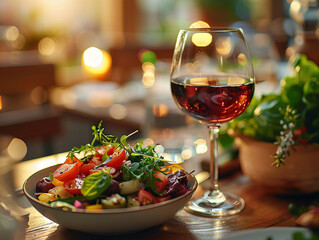 Artisanal cuisine closeup realistic textures of fresh food and artisan drinks natural light