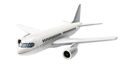 Flying passenger airplane, cut out