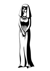 Vector drawing. Egyptian young woman