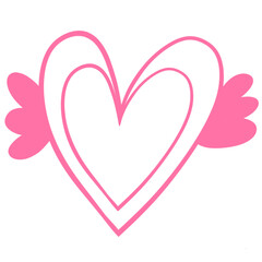 pink heart with ribbon