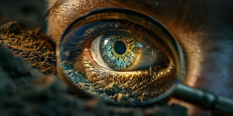 eye of the person,  Closeup of human eye with metal gears 3d rendering,
