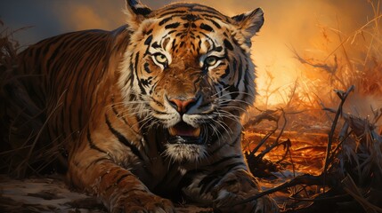 tiger in the jungle