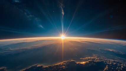 sun rising over the earth