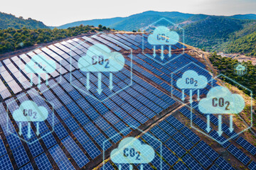 Solar panel produces zero emission carbon friendly energy. Technology Renewable energy Sustainable...