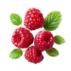Fresh Raspberry flying in air, Healthy organic berry natural ingredients concept, AI generated, PNG transparency - obrazy, fototapety, plakaty