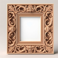 old vintage antique royal photo frame with beautiful carvings