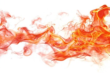 Fototapeta premium Fire design element isolated on white background Generative Ai 