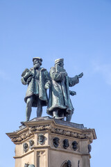 The Johannes Gutenberg monument on the southern Rossmarkt  by sculptor Eduard Schmidt von der...