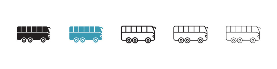 Transit Vehicle Vector Icon Set. Public Transport Icon vector symbol for UI design. - obrazy, fototapety, plakaty