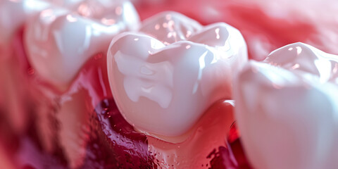 3D Close up of healthy teeth. Medically accurate 3D illustration of dental concept. 3D rendering.