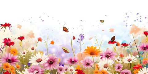 spring flowers background generatd ai