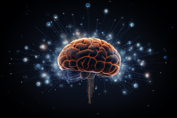 Digital brain. Science and Technology concept. Concept of human intelligence.