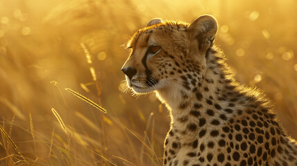 Cheetah in golden light  Masai Mara Kenya