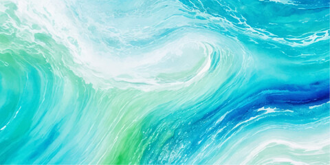 abstract soft blue and green abstract water color ocean wave texture background. Banner Graphic Resource as background for ocean wave and water wave abstract graphics	 - obrazy, fototapety, plakaty