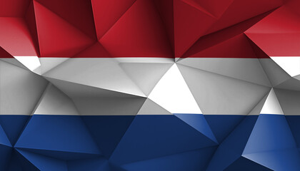 Netherlands Flag Abstract Prism on Background