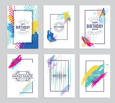 vector watercolor abstract art background . Abstract design with doodles and various shapes. modern art isolated vector graphic. minimalistic geometric frames hand painted, vector illustration