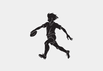 Fototapeta na wymiar Silhouette of Rugby vector illustration on a white background 