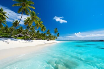 Fototapeta na wymiar Tropical Turquoise Paradise Pristine Beach with