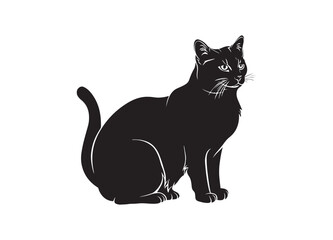 Obraz premium Cat silhouette vector illustration on a white background 