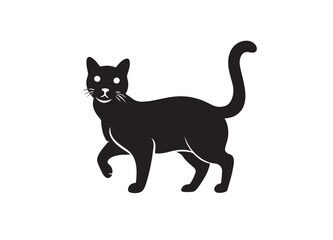 Fototapeta premium Cat silhouette vector illustration on a white background 